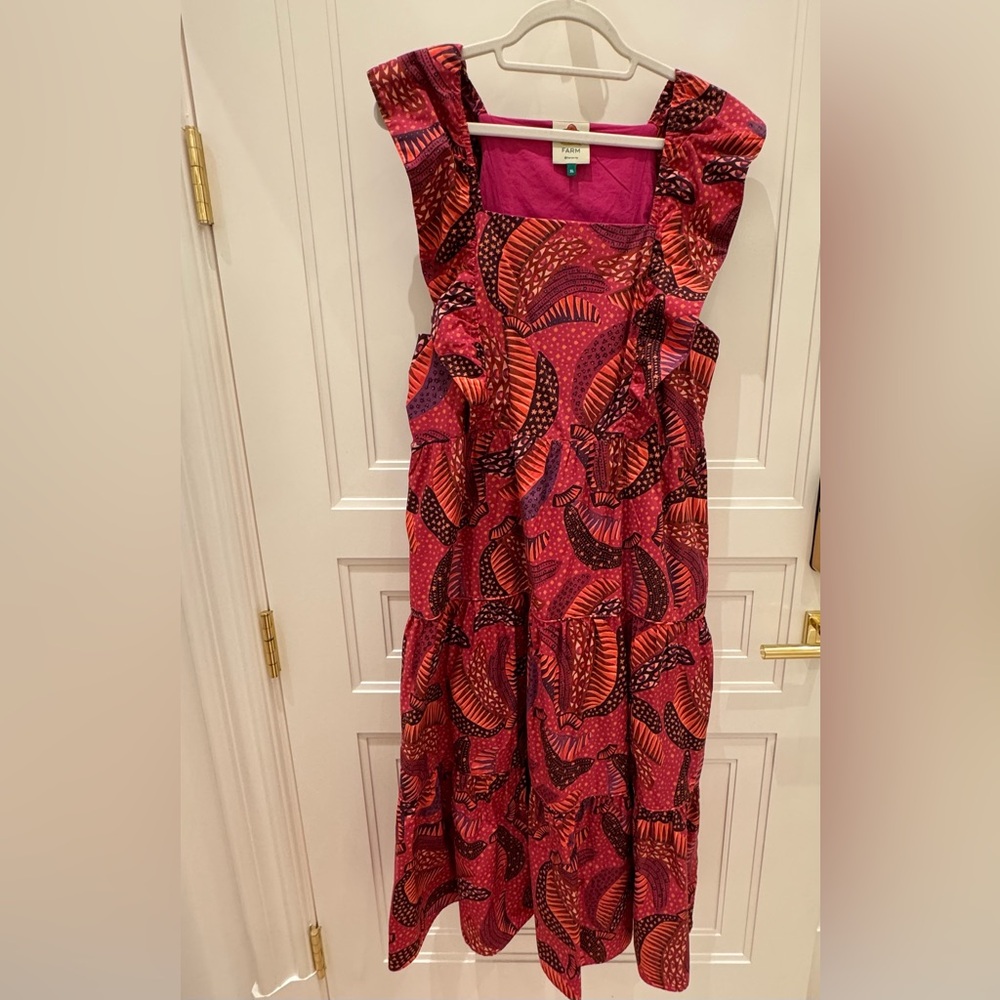 FARM Rio Pink and Orange Printed Maxi Dress